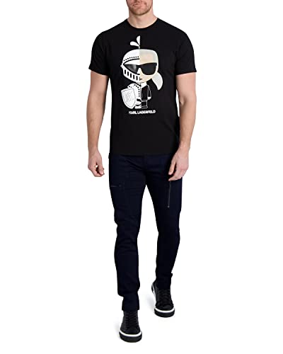 Karl Lagerfeld Paris Men's Karl Knight Printed Graphic Tee Shirt, Black, M Amazon