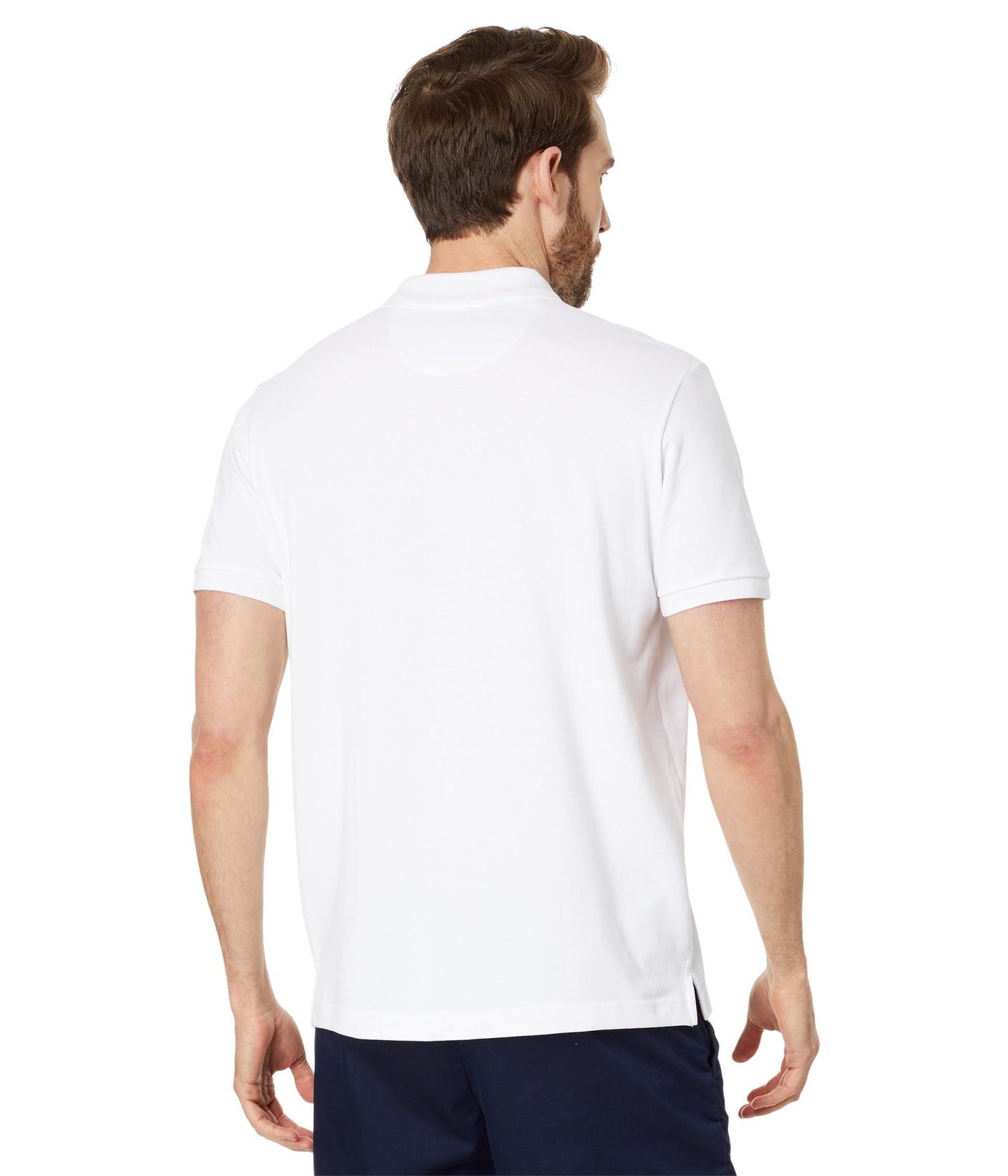 U.S. POLO ASSN. Men's Color Block Vertical Graphic Pique Short Sleeve Polo Shirt, White Amazon