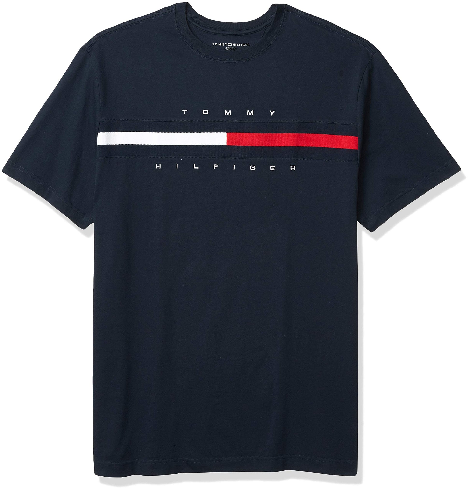 Tommy Hilfiger mens Short Sleeve Logo T-shirt T Shirt, Sky Captain, X-Small US Amazon