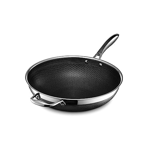 HexClad Hybrid Nonstick Wok, 12-Inch, Stay-Cool Handle, Dishwasher Safe, Induction Ready, Compatible with All Cooktops Amazon