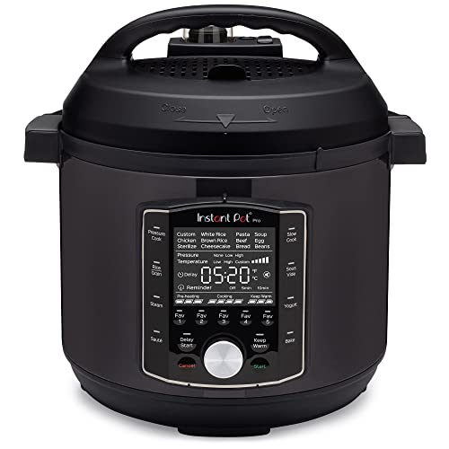 Instant Pot Pro (8 QT) 10-in-1 Multi-Functional Cooker with App Access, Black - Includes Pressure Cooking, Slow Cooking, Steaming, Sous Vide, Yogurt Making, and More Amazon