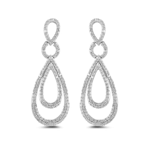 Amazon Essentials Sterling Silver Diamond Drop Earrings Amazon