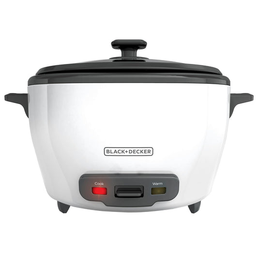 BLACK+DECKER Rice Cooker 6-Cup (Cooked) with Steaming Basket, Removable Non-Stick Bowl, White Amazon