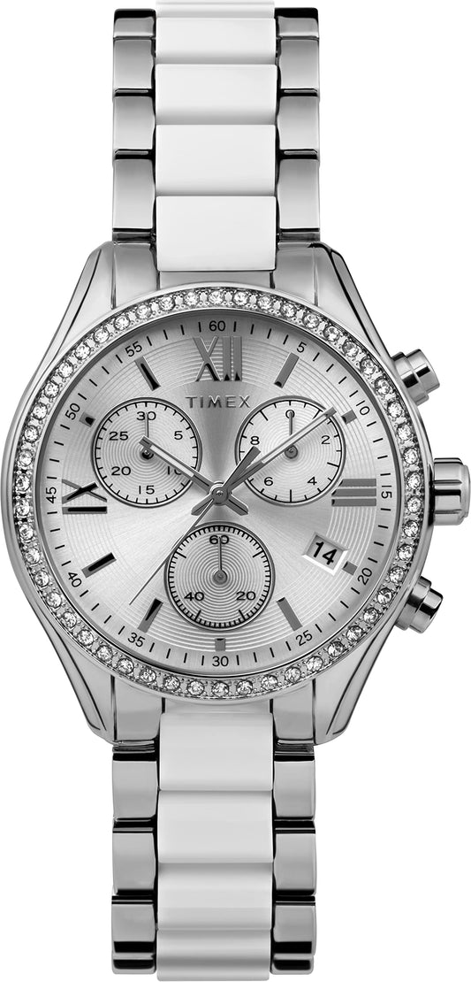 Timex Women's Premium Dress 38mm Watch - Silver-Tone Bracelet Silver-Tone Dial Silver-Tone Case Amazon