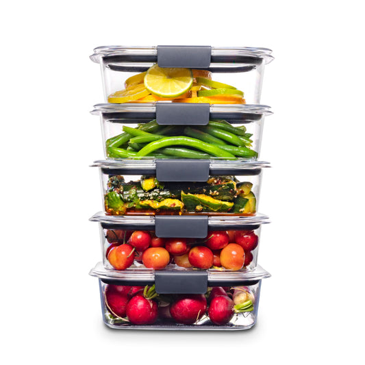 Rubbermaid Brilliance BPA Free Food Storage Containers with Lids, Airtight, for Lunch, Meal Prep, and Leftovers, Set of 5 (3.2 Cup) Amazon